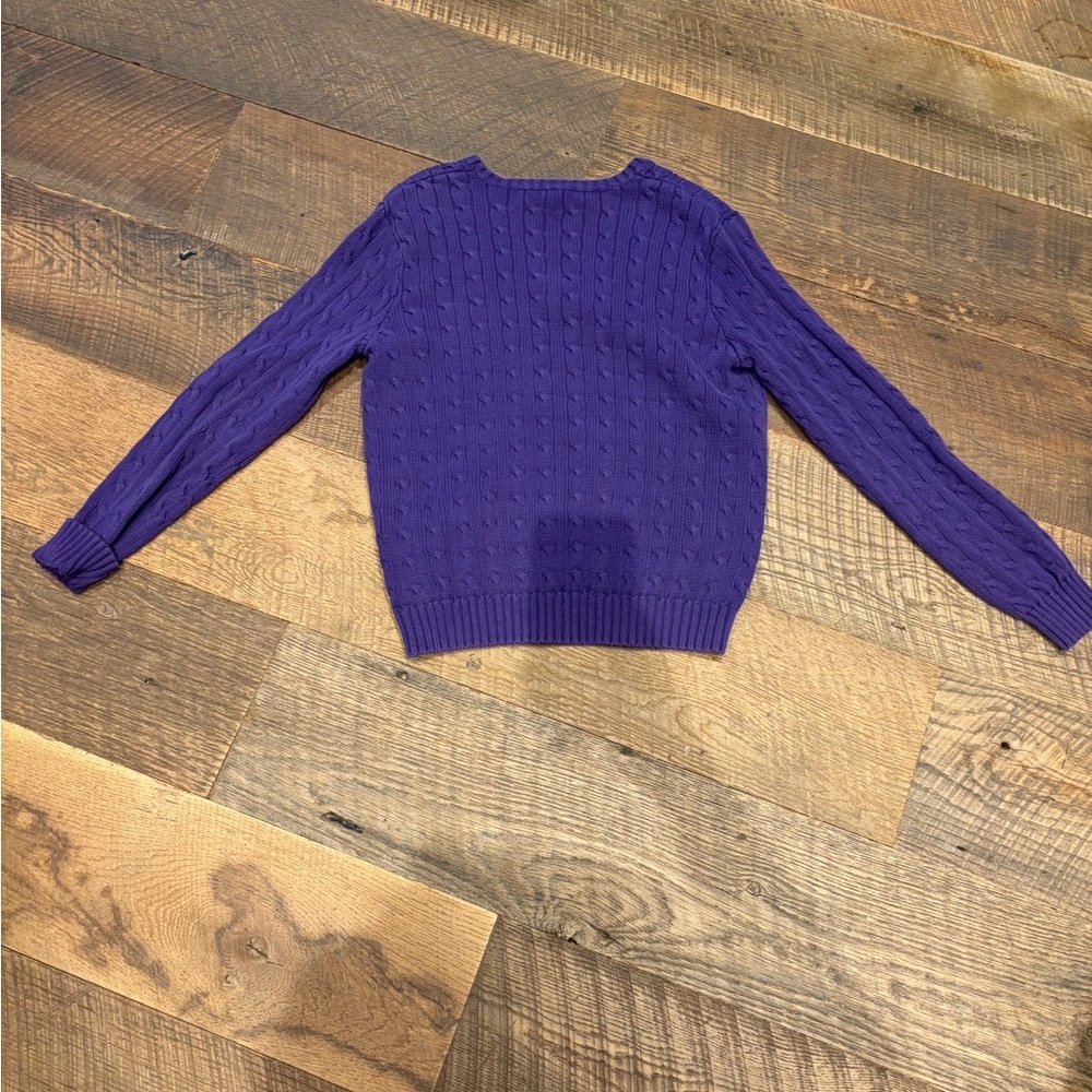 Ralph Lauren Sport Purple Cable Knit Sweater XL - Picture 4 of 6